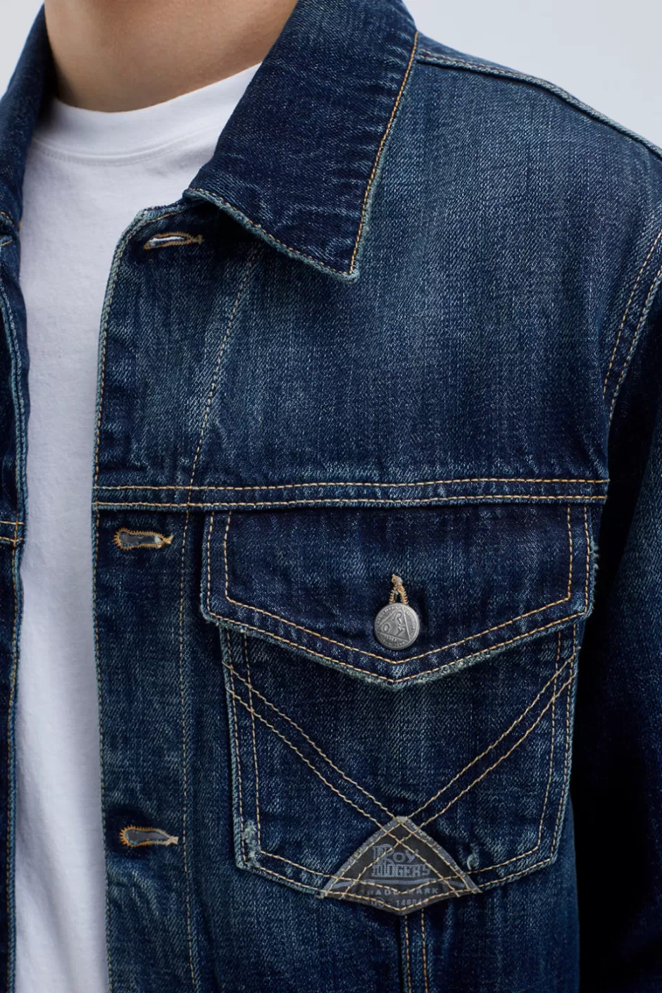 Uomo Roy Rogers Giacca New Simply Re-search Denim Stonhenge