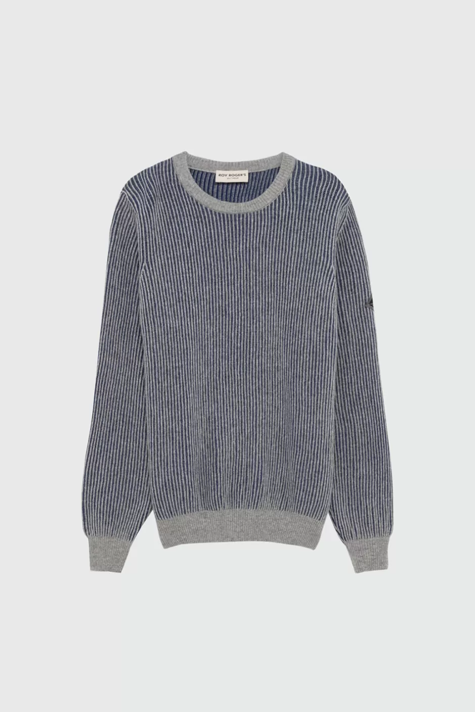 Uomo Roy Rogers Maglia Girocollo In Lana E Cashmere Bicolor